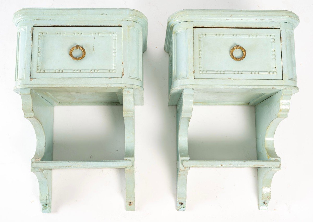 Pair Of Wall Consoles With Embroidery, Early 20th Century-photo-3