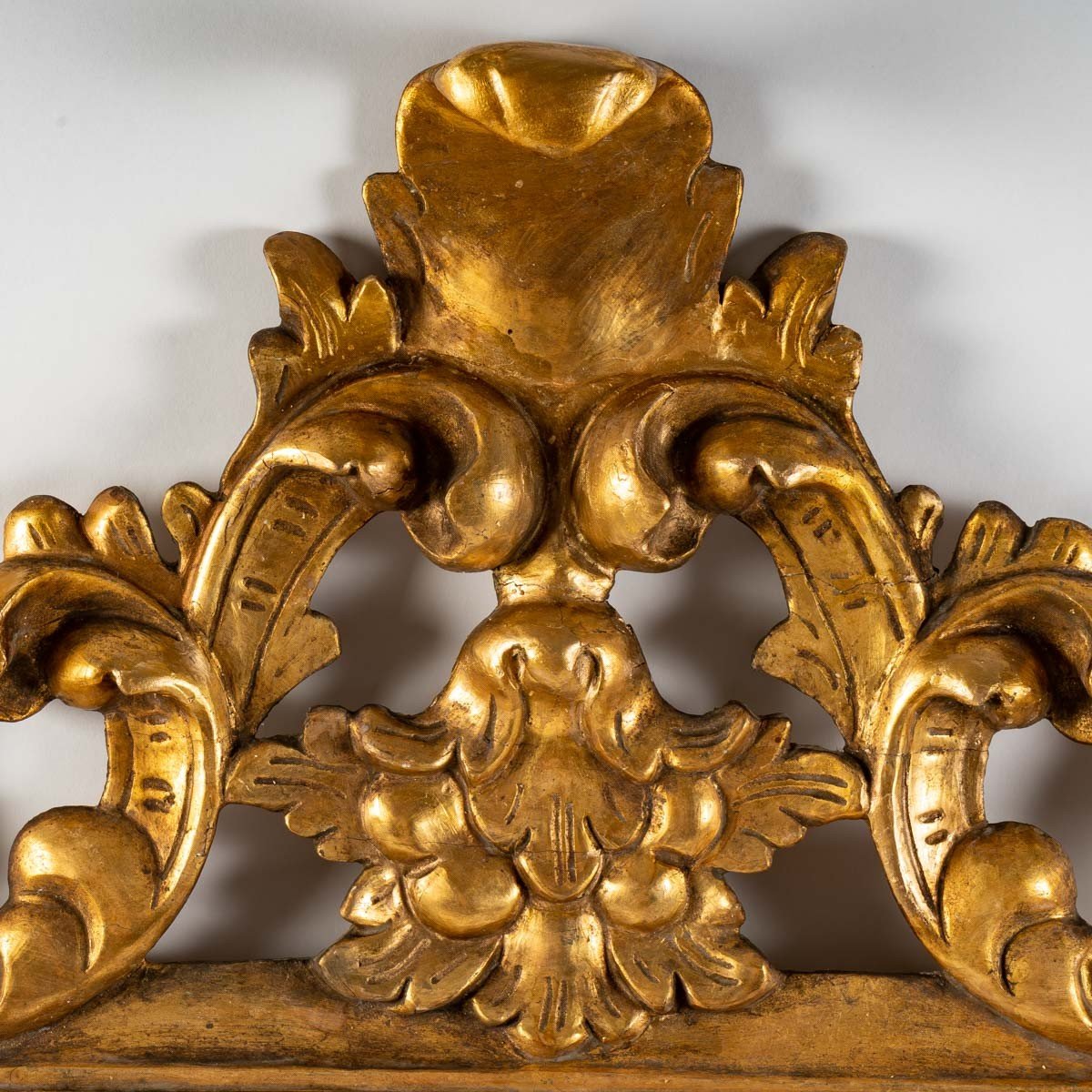 Italian Mirror In Golden Carved Wood-photo-2