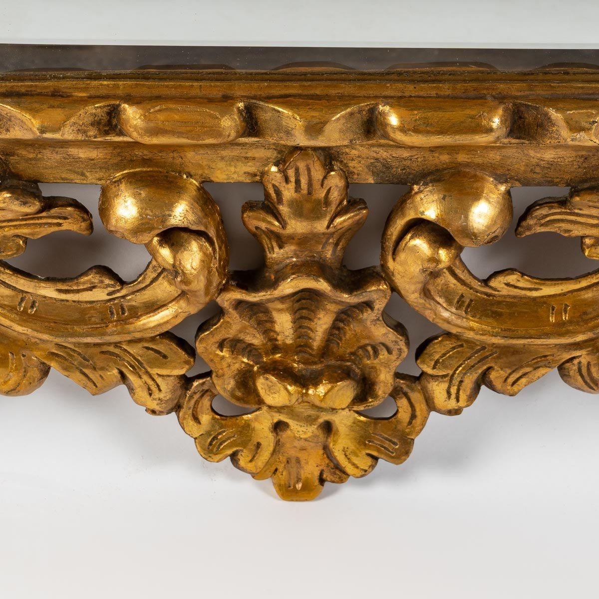 Italian Mirror In Golden Carved Wood-photo-4