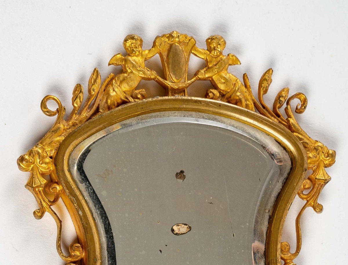 Miroir à Main En Bronze, XIXème Siècle-photo-3
