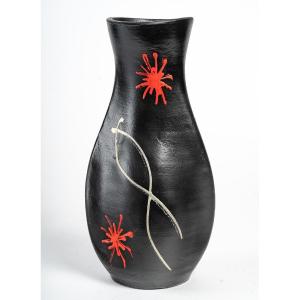 Vase En Terre Cuite Peint, Design 1950-1960