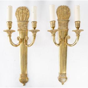 Pair Of Two-light Restoration Style Sconces