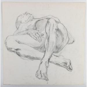 Drawing On Paper, Study Of A Nude Man, 20th Century.