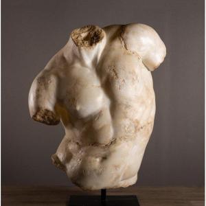 Sculpture D’un Torse D’homme Dans Le Goût Hellénistique, XXIème Siècle.