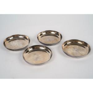 Suite Of 4 Coasters By Goldsmith Christofle, Circa 1980.