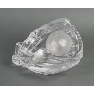 Crystal Baseball Glove Forming A Cup, 20th Century.