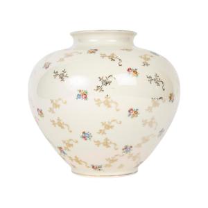 German Porcelain Boulle Vase, 20th Century.