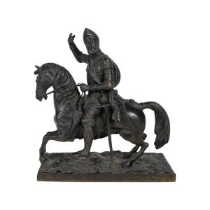 Sculpture En Bronze Représentant Le Roi De France, Henri Ii, XIXème Siècle.