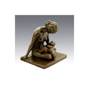 Sculpture en bronze, reproduction, Mère et enfant de Wilhelm Lehmbruck