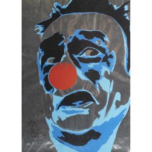 Silkscreen Print On Paper, *the Clown*, 15/80, Signed "mimi."