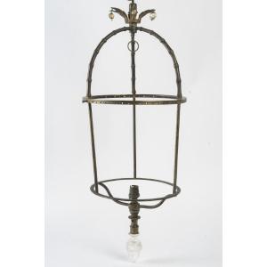 Antique Brass Lantern Frame In The Bagues Style.