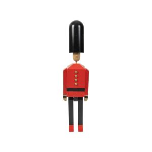 Painted Wooden Sculpture Depicting An English Royal Guard, Standing Figure With Movable Arms And Head, 20th Century