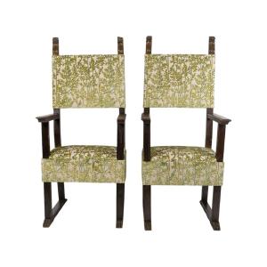 Pair Of 19th-century High Period-style Armchairs.
