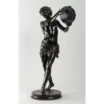 Bronze Sculpture, The Cymbal Player, 19th Century