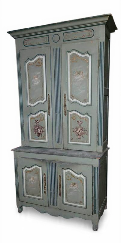 Buffet deux corps provençal peint