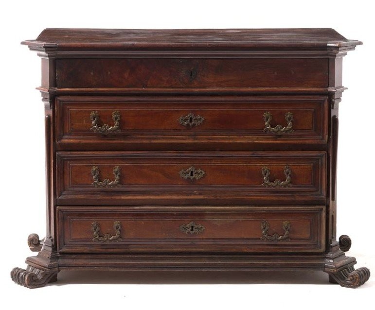 Commode à Quatre Tiroirs En Noyer 17ème Siècle-photo-3