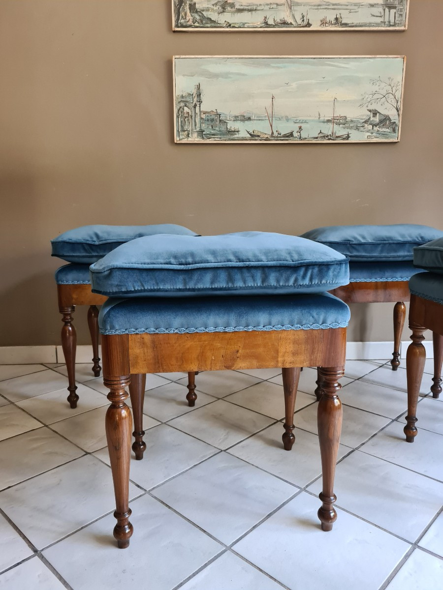 Four Walnut Benches Carlo X Piedmont-photo-2