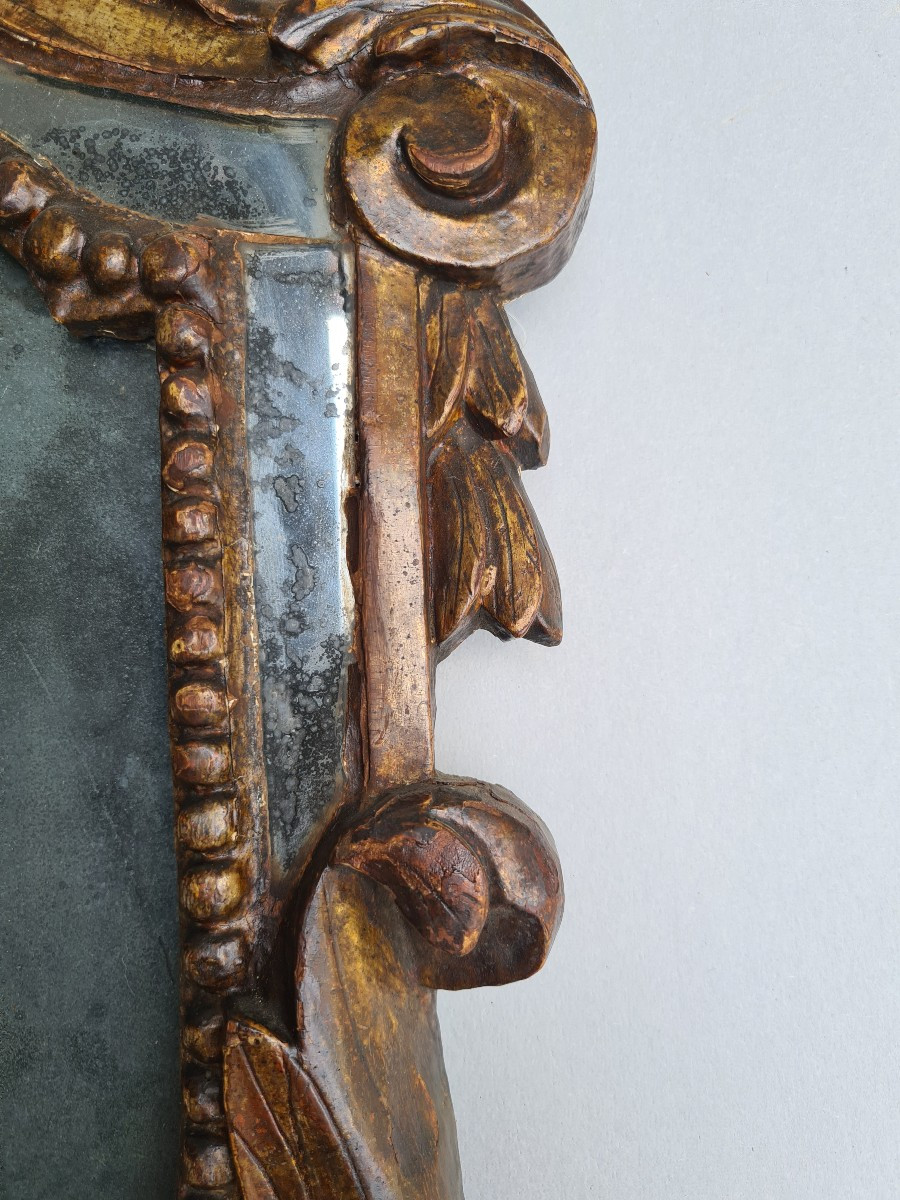 Gilded Wooden Fan With Carved Shape And Metal Arm Louis XV-photo-3