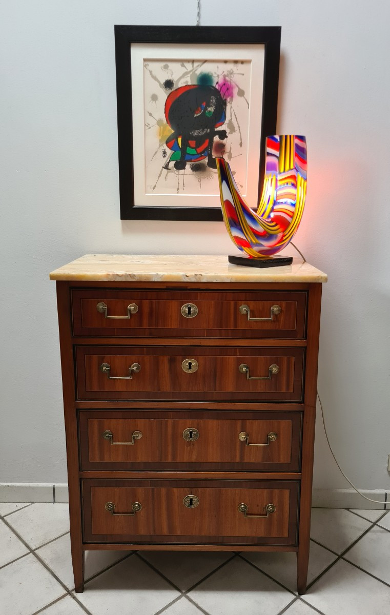 Small Louis XVI Inlaid Chest Of Drawers, Late 18th Century -photo-3