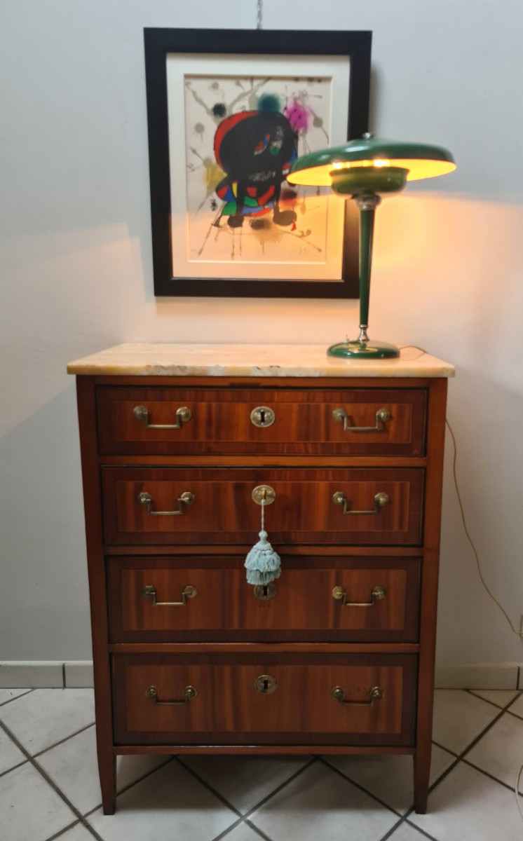 Small Louis XVI Inlaid Chest Of Drawers, Late 18th Century -photo-2