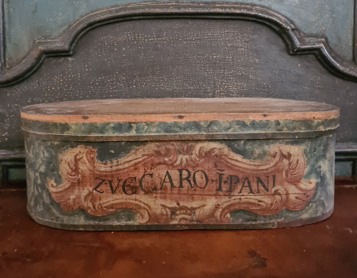Group Of Eight Polychrome Wooden Pharmacy Containers Late 18th Century -photo-2