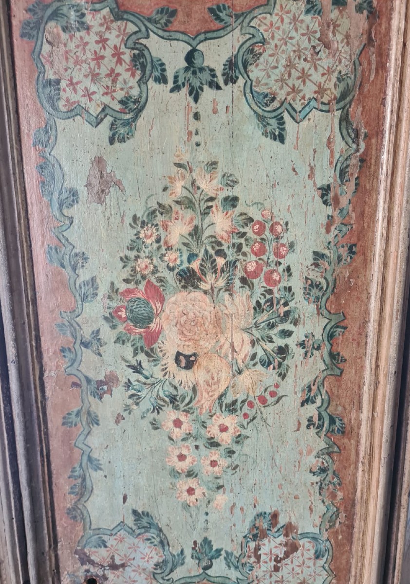 Corner Cabinet In Painted And Lacquered Wood Original Polychrome XVIIIth Century -photo-2