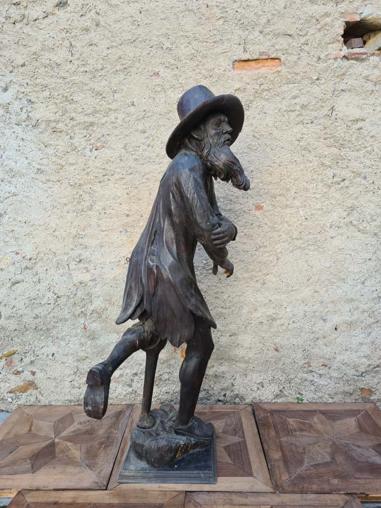 Rare grande sculpure sculptée et gravée de Pitocco, Vénétie, milieu du XVIIIe siècle.-photo-4