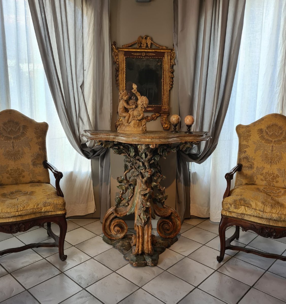 Console  État pontifical, XVIIIe siècle-photo-3