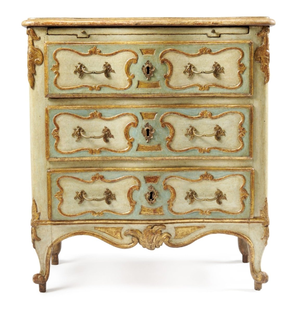 Commode italienne, partiellement dorée et peinte, Milan, vers 1760-1770-photo-3