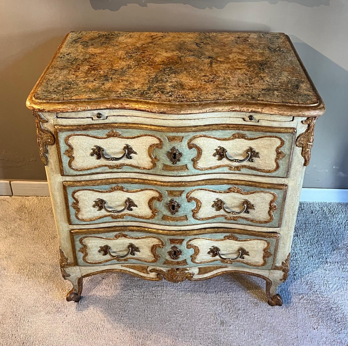 Italian Commode, Partially Gilded And Painted, Milan, Circa 1760-1770-photo-2