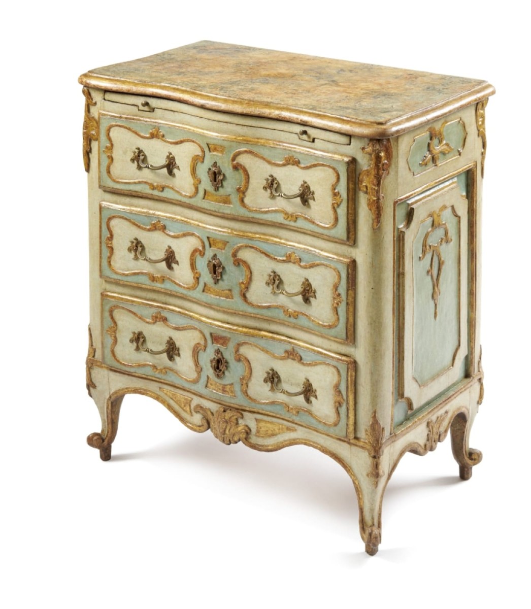 Italian Commode, Partially Gilded And Painted, Milan, Circa 1760-1770-photo-4