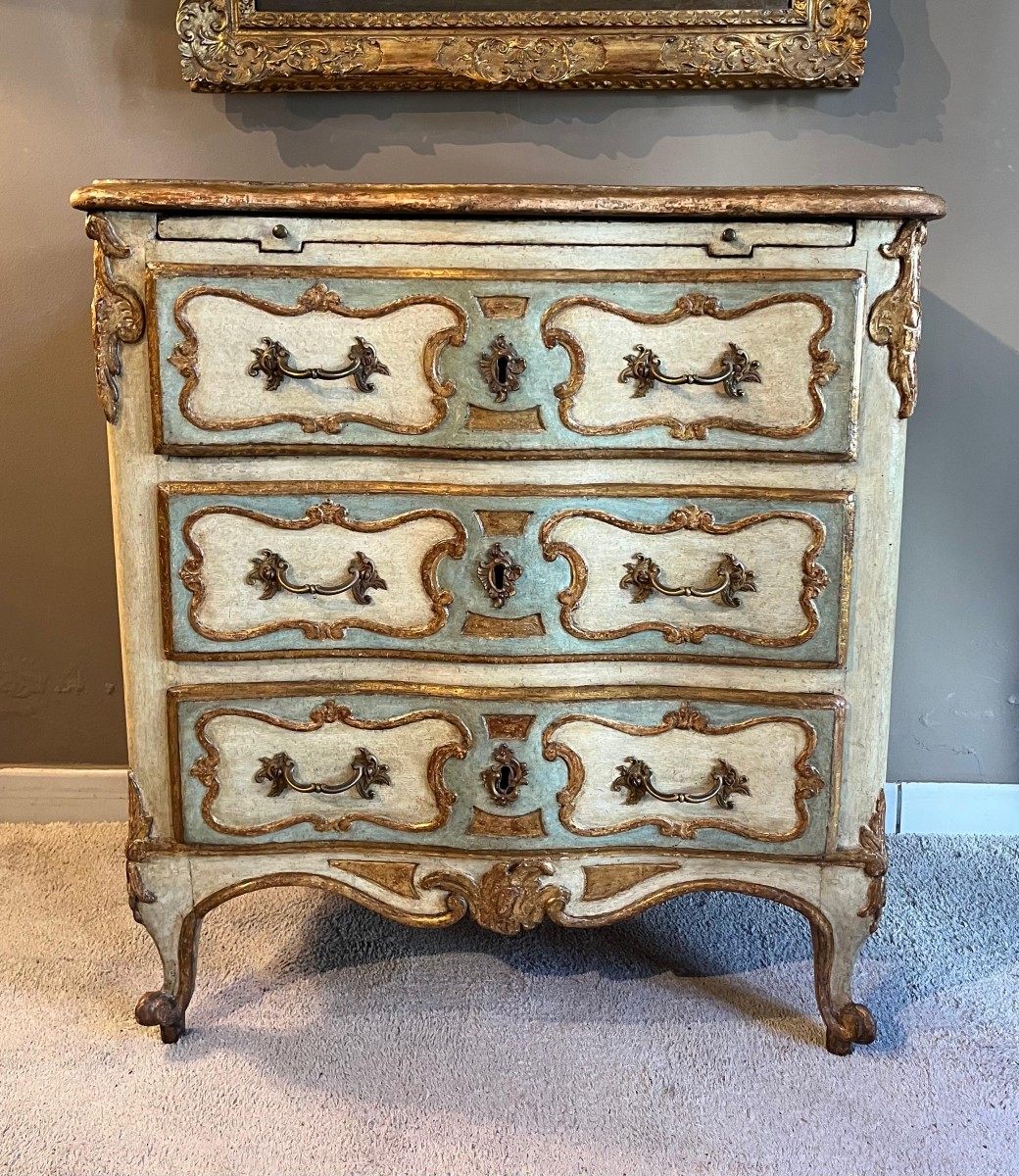 Italian Commode, Partially Gilded And Painted, Milan, Circa 1760-1770