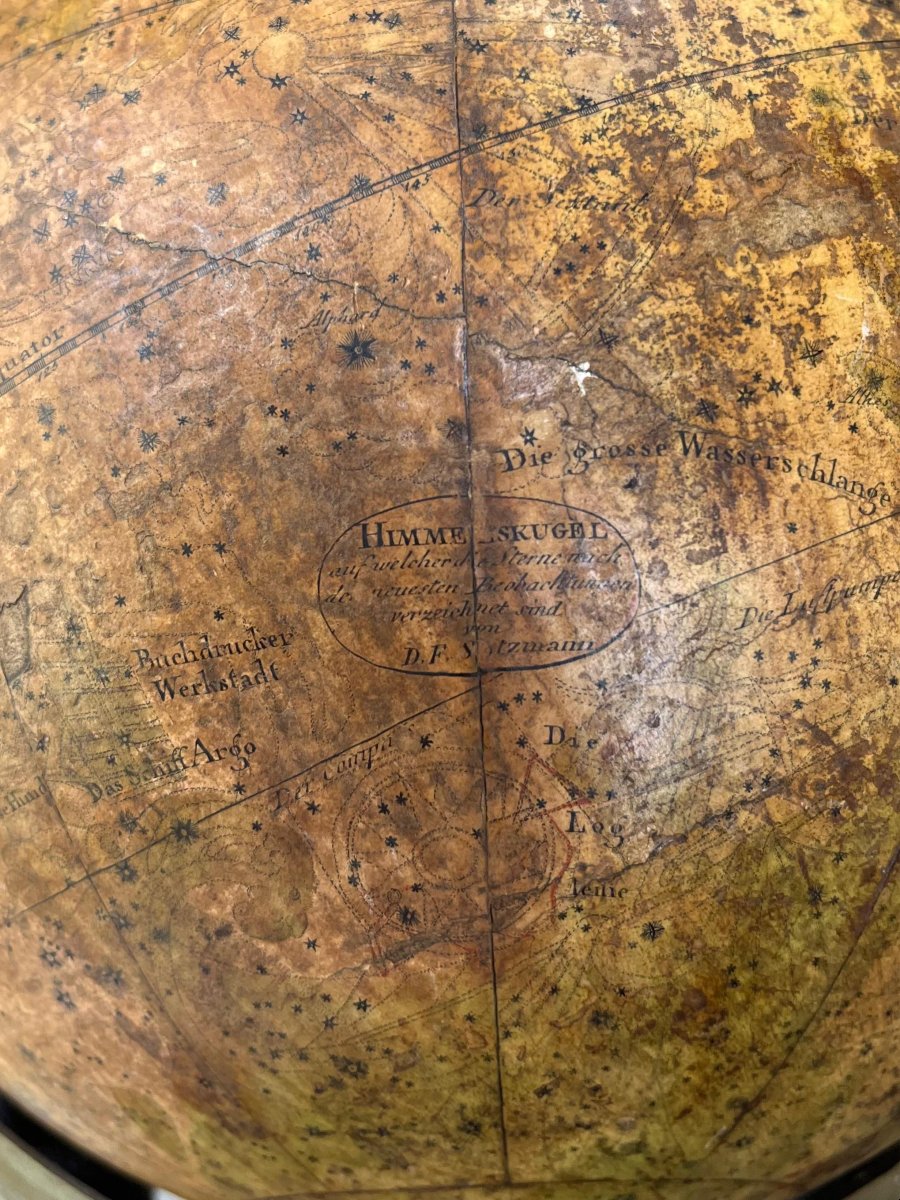 Globe céleste signé et daté-photo-3