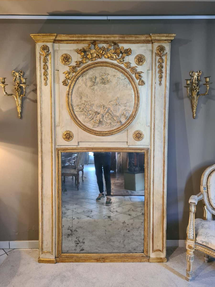 Cheminée à décor de pastiglia  Fin du XVIIIe siècle-photo-3