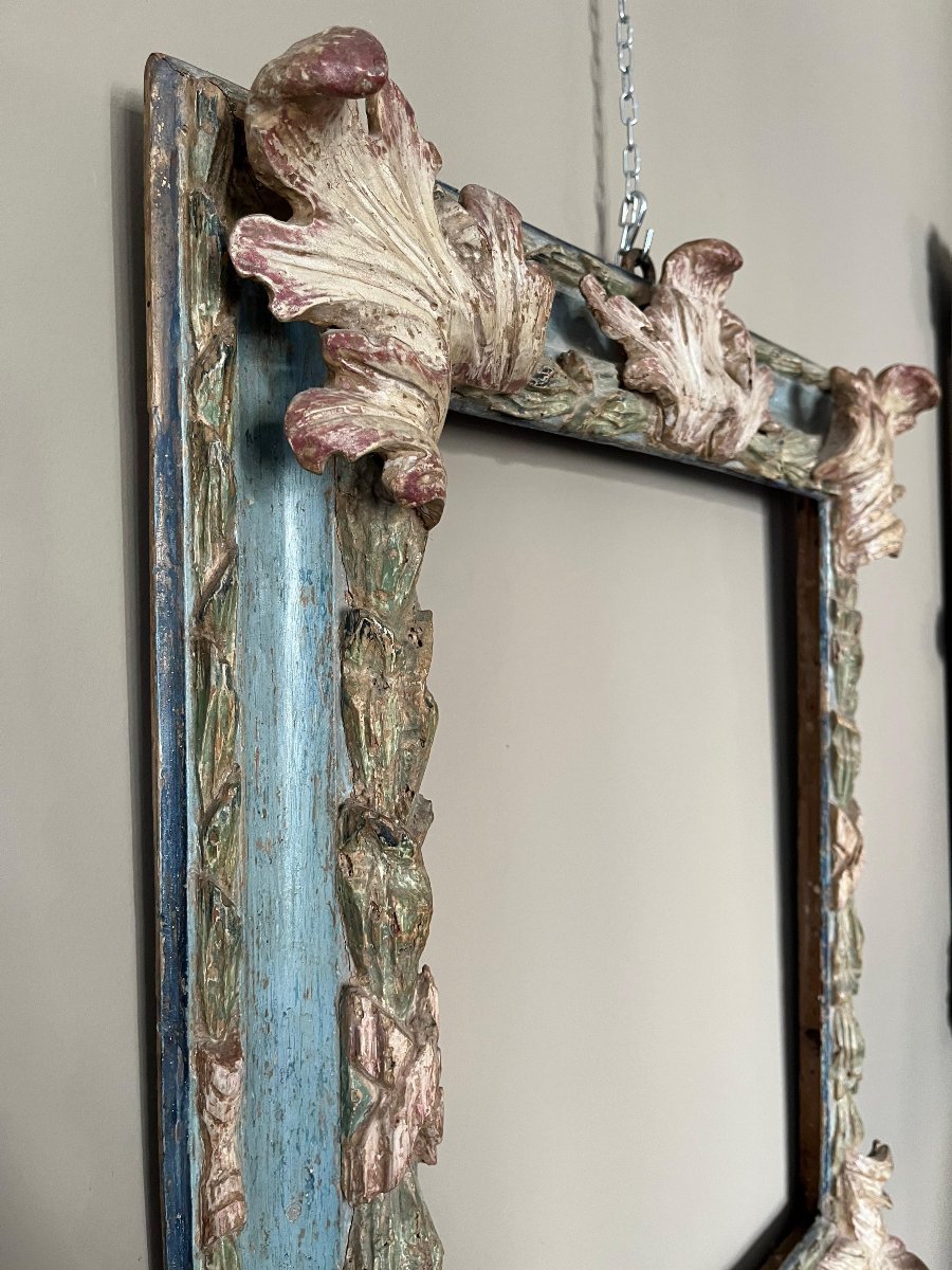 Polychrome Lacquered Frame, Central Italy, 18th Century-photo-3
