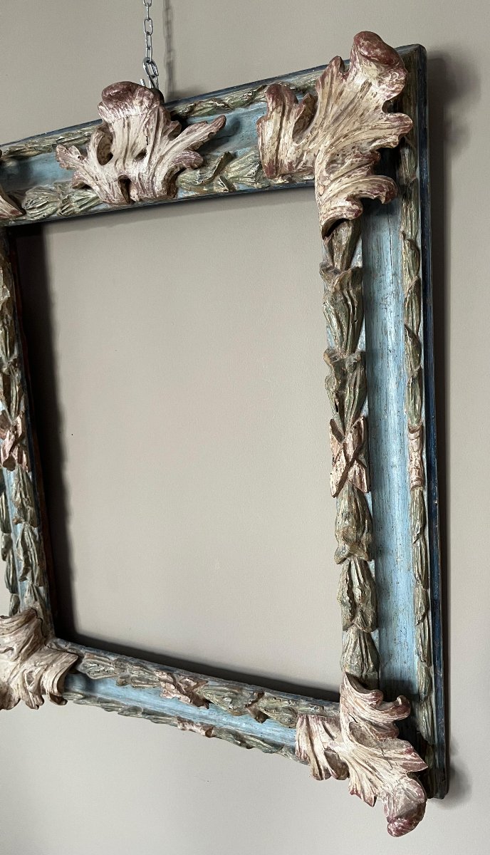 Polychrome Lacquered Frame, Central Italy, 18th Century-photo-1