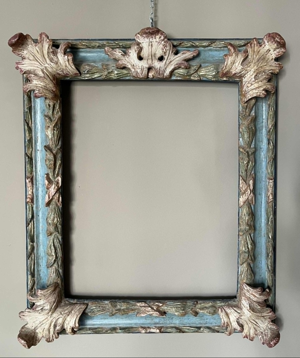 Polychrome Lacquered Frame, Central Italy, 18th Century