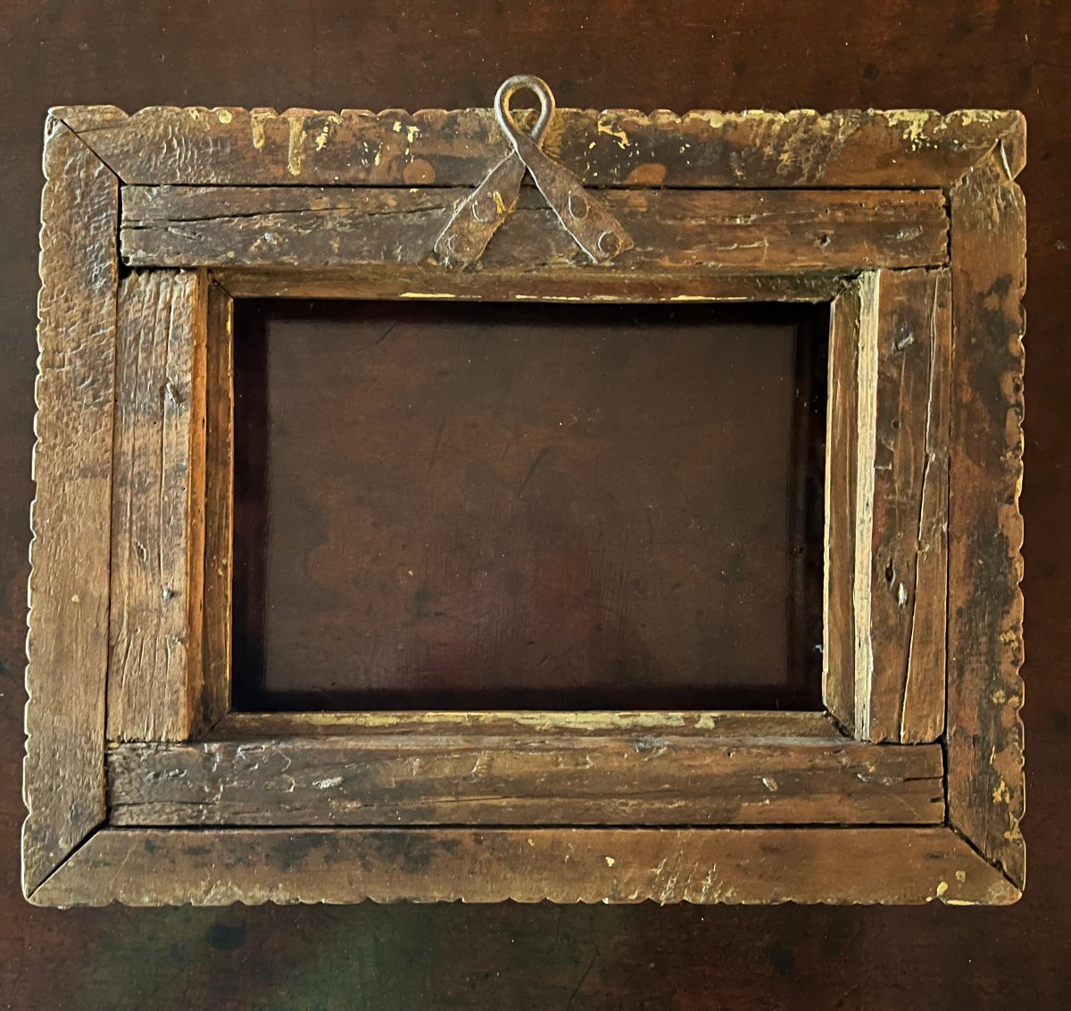 Walnut Frame, Carved And Engraved Wood.-photo-4