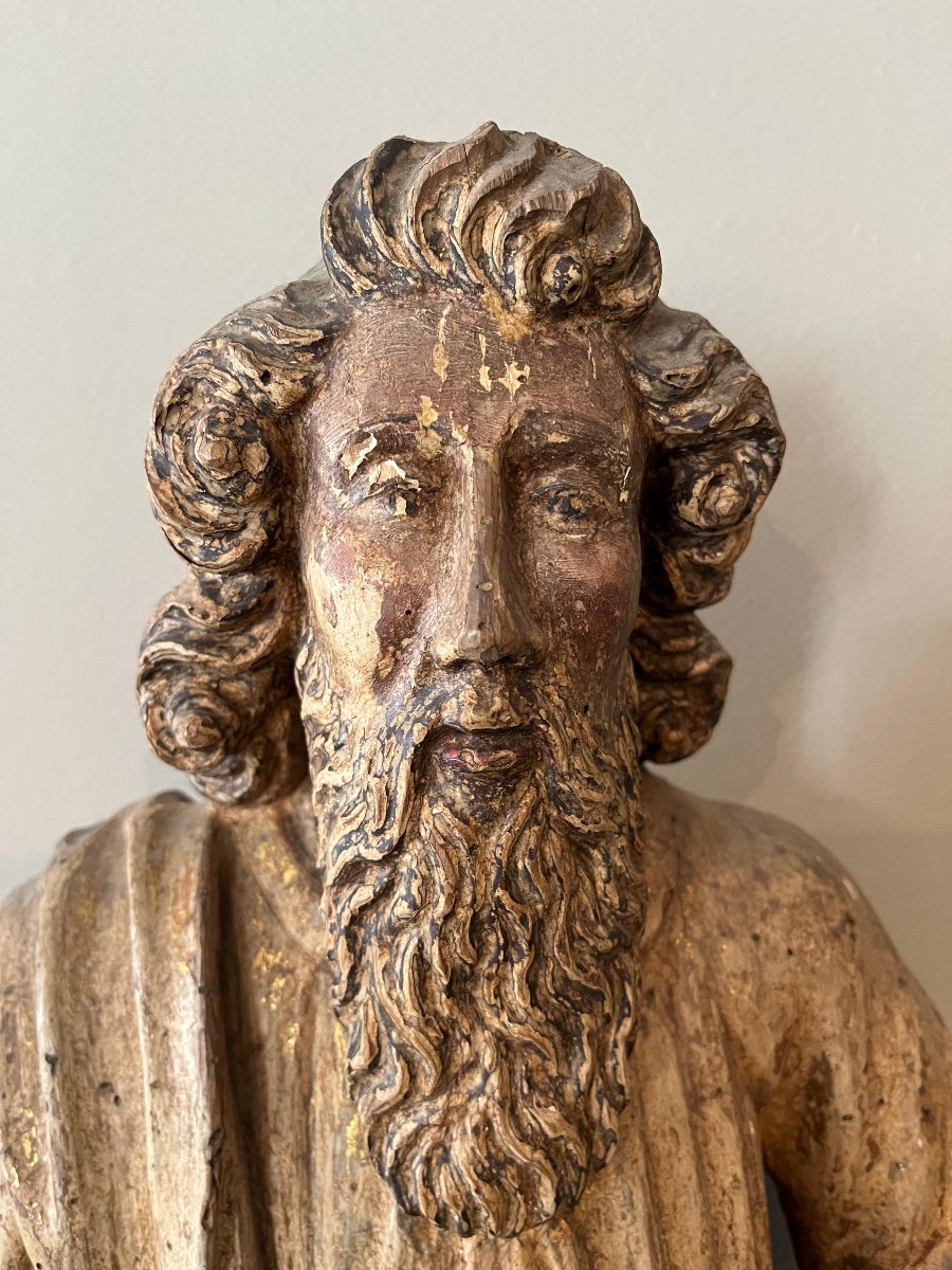 Wooden Sculpture Depicting An Evangelist-photo-2