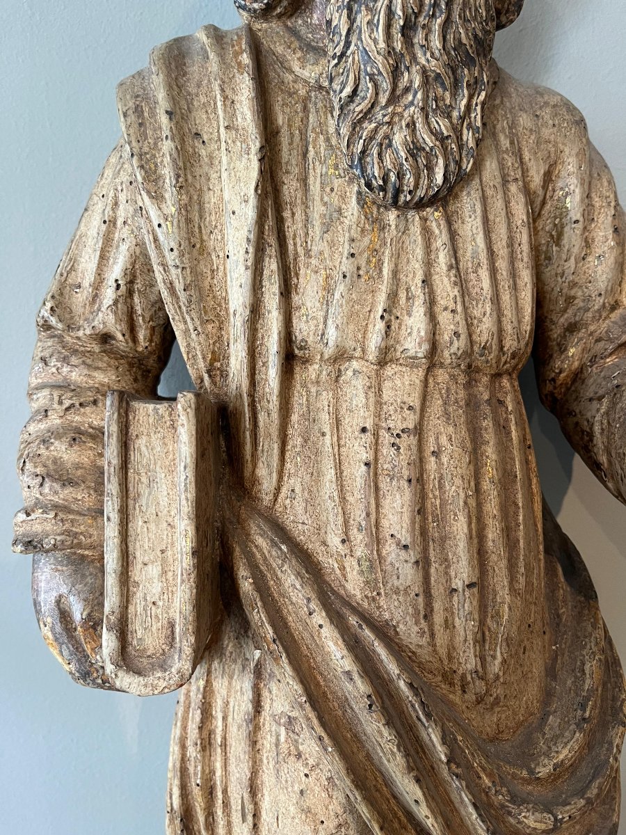 Wooden Sculpture Depicting An Evangelist-photo-3