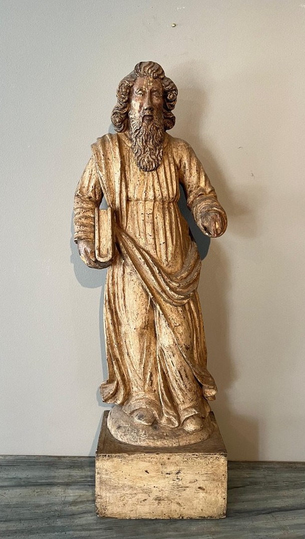 Wooden Sculpture Depicting An Evangelist