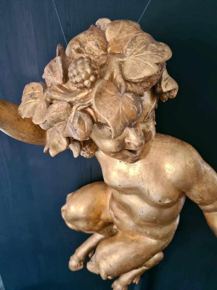 Carved And Gilded Wooden Sculpture -photo-4
