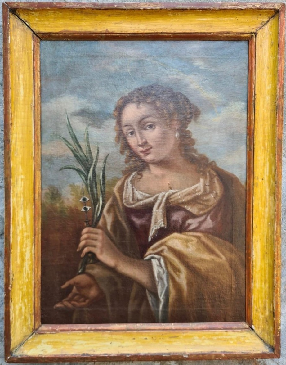 Oil Painting On Canvas Depicting "santa Lucia", Veneto