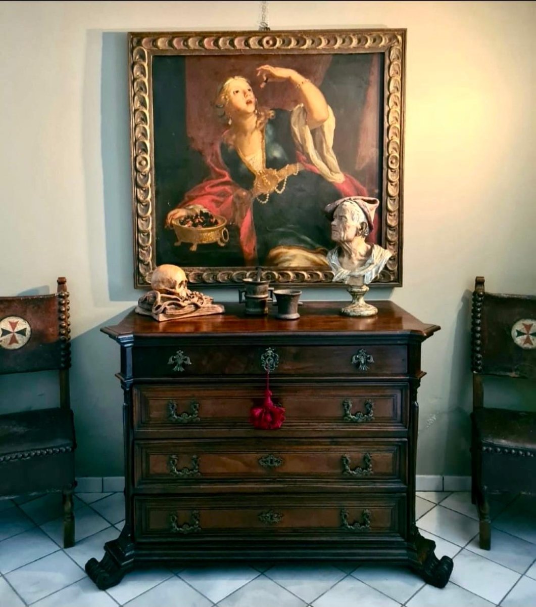 Commode en noyer, XVIIe siècle-photo-4