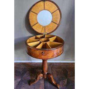 Carlo X Round Walnut Work Table