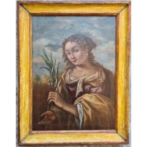 Oil Painting On Canvas Depicting "santa Lucia", Veneto