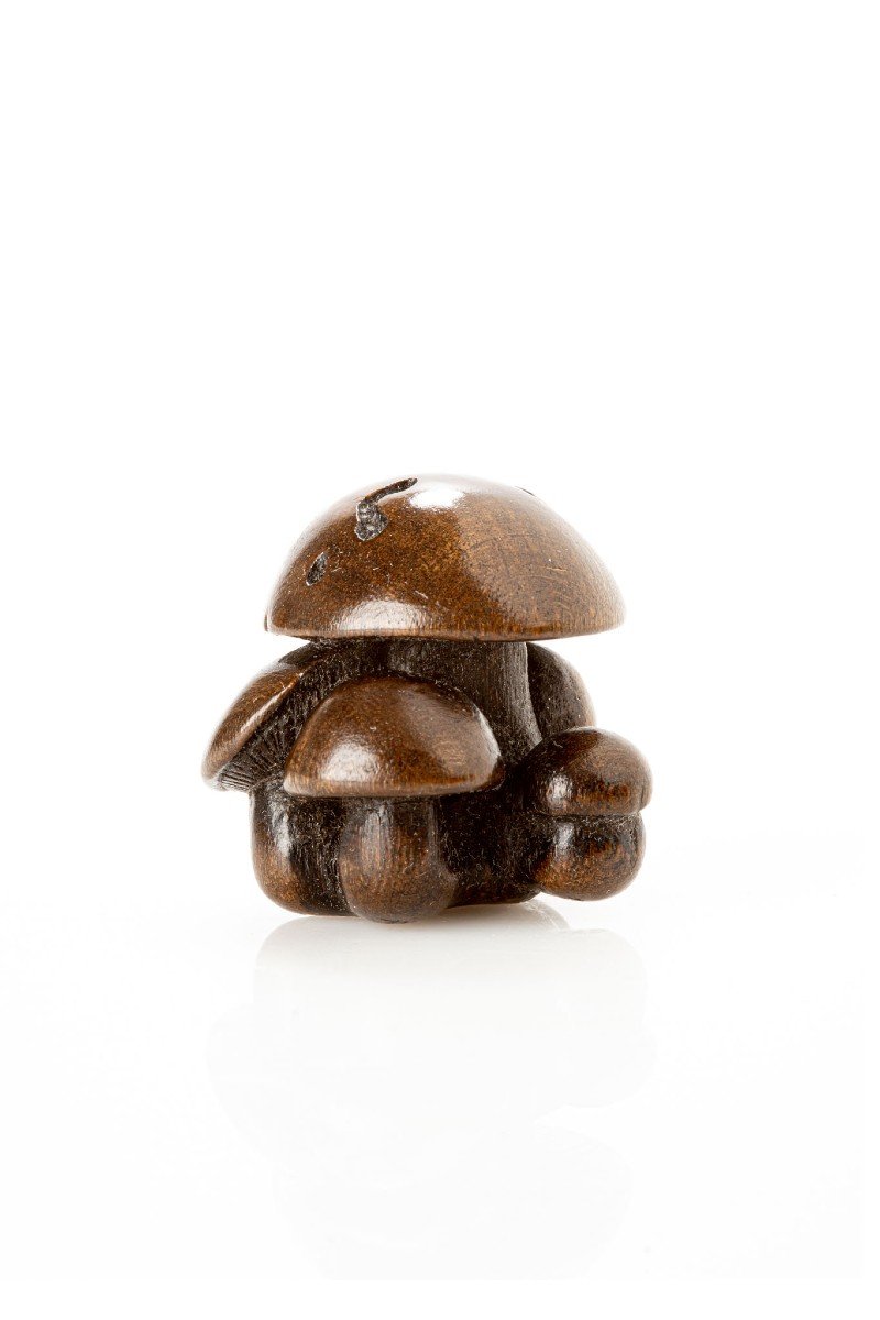 Netsuke Représentant Un Groupe De Champignons-photo-2