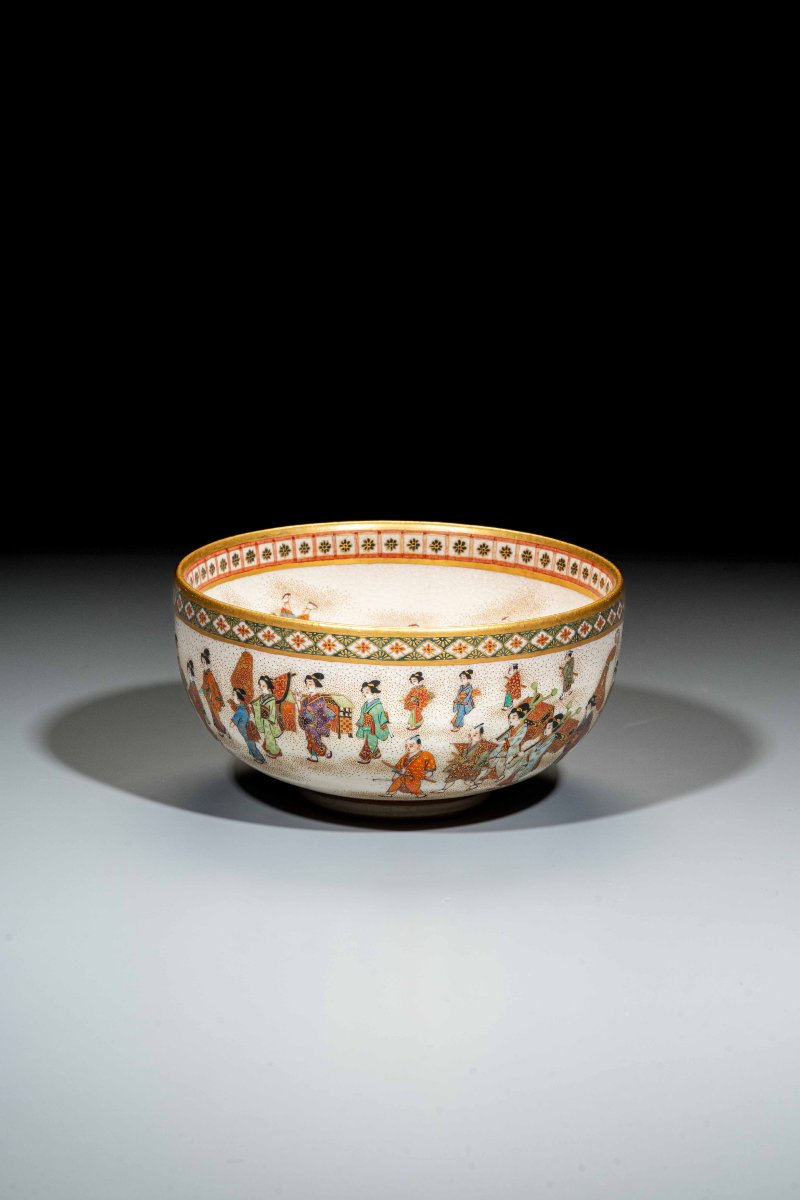 A Satsuma Bowl Depicting A Procession, Signed Shoko Takebe-photo-3