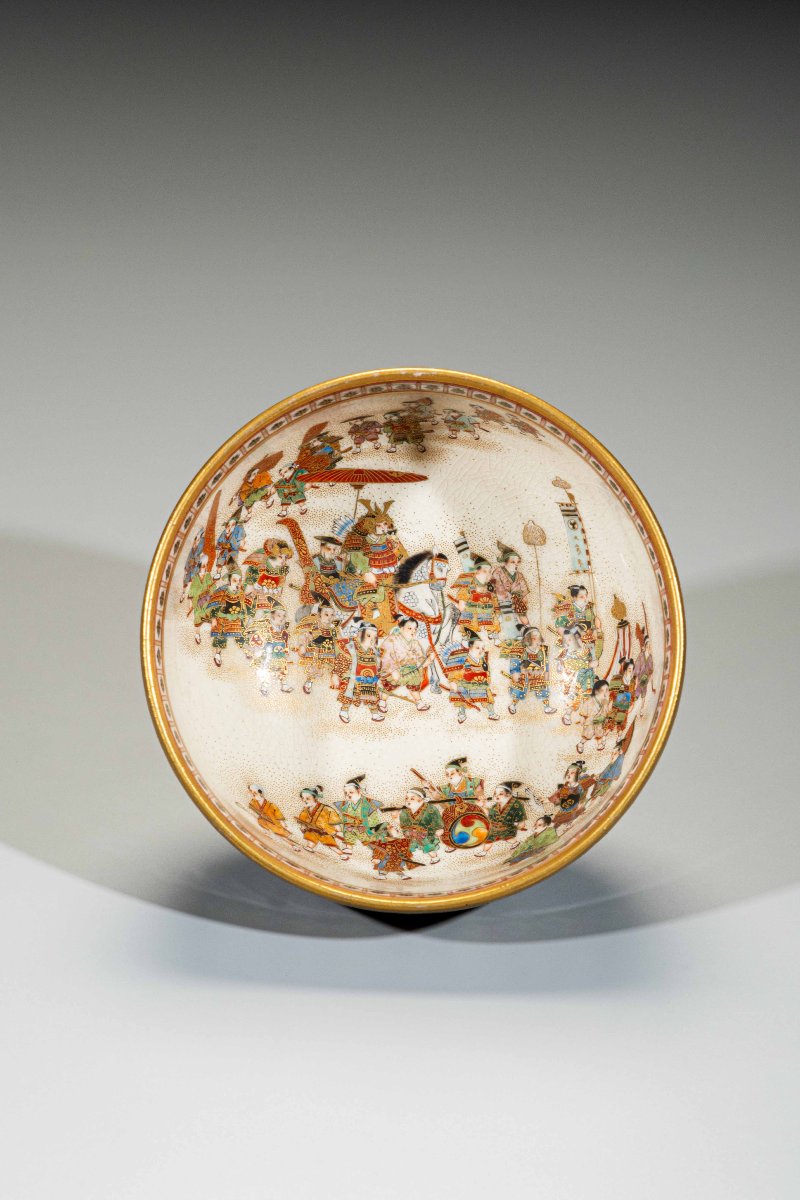 A Satsuma Bowl Depicting A Procession, Signed Shoko Takebe-photo-2