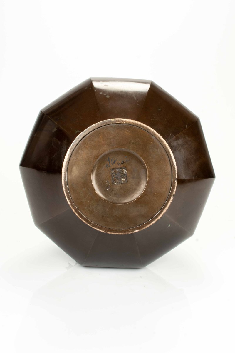 A Japanese Bronze Vase With Ryū Dragon In Relief, Signed Maruki Sei-photo-4
